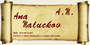Ana Maluckov vizit kartica